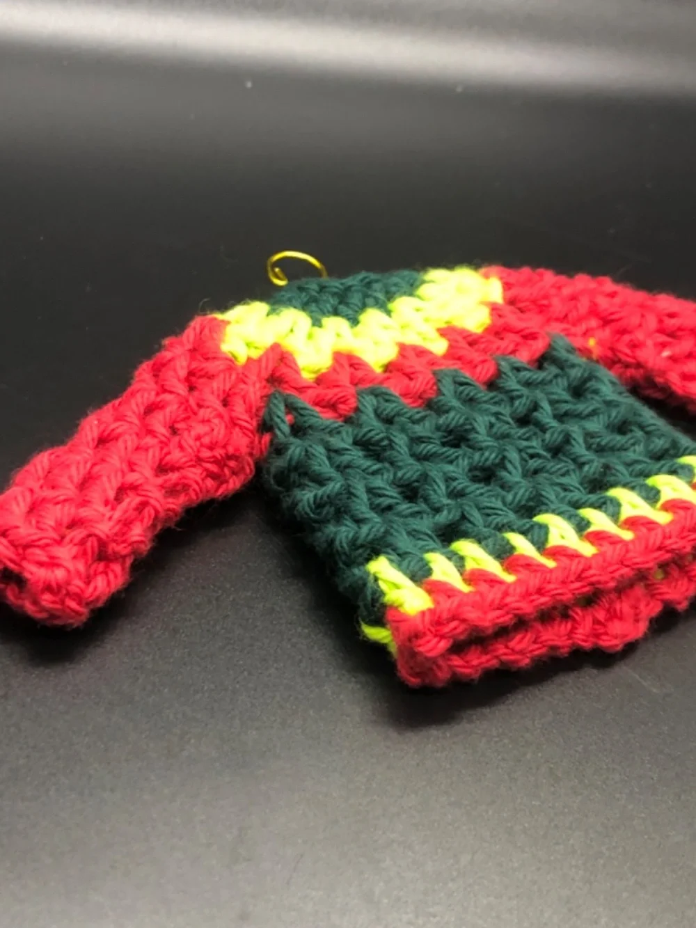 Mini Crochet Sweater Ornament, Gift Tag, Bag Accessory